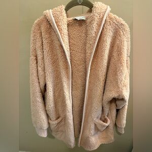 Koolaburra By Ugg  Womens Rose Pink Open Hooded Faux Fur Jacket Size Large